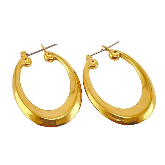 Givenchy 1990s Vintage Hoop Logo Earrings Signed Designer - Picture 6 of 8